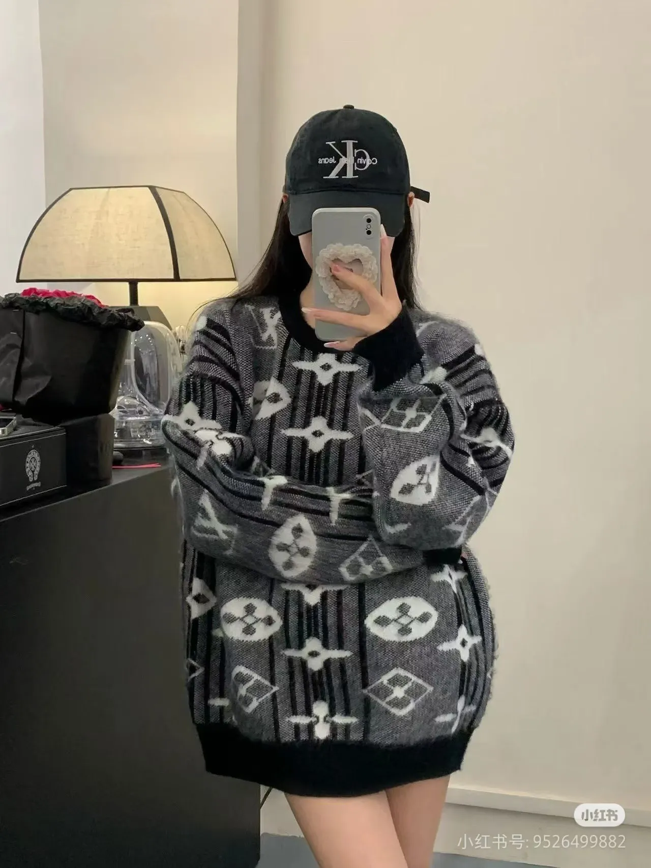 Louis Vuitton/Louis Vuitton full-frame presbyopic logo mohair sweater